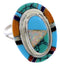 Multicolor Inlay Jewelry Sterling Silver Ring Size 6-3/4 HS33992